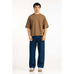 Camiseta de Hombre, Talla Grande, Color Sólido, 100% Algodón, Manga Corta, Cuello Redondo, Informal, Transpirable, Tejido Jersey, 220g - Product Image 6