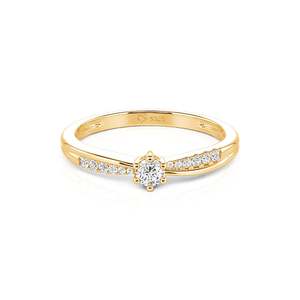 Jeulia 18K Gold Crossover Pave Emerald Cut Diamond Promise <b>Ring</b> Tarnish Free Anniversary <b>Ring</b> - Product Image 1