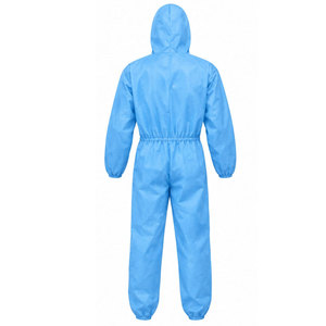 Combinaison de protection jetable bleu clair avec capuche et fermeture éclair sur le devant, combinaison intégrale pour le travail - Product Image 3