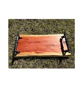 New arrival latest design wedding food serving <b>tray</b> <b>large</b> size with metal handle wooden <b>tray</b> for table decorative wooden <b>tray</b> - Product Image 3