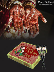 Prem Dulhan Natural <b>Henna</b> Mehndi <b>Cones</b> Premium Cosmetic Ammonia-Free Formula Nourishing Formula Bulk 24 Boxes/ctn Deep Color - Product Image 3