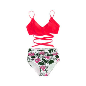 Microbikini de secado rápido de dos piezas OEM de lujo para mujer, ropa de playa transpirable con estampado de colores personalizados, estilo novedoso para bañarse - Product Image 6