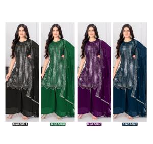 Elegante Traje Palazzo con Bordado y Lentejuelas Trabajo Perfecto Ropa Étnica para Fiestas Bodas y Celebraciones Festivas - Product Image 1