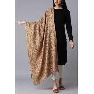 Custom Embroidered Pattern Ladies Wool Shawl New Arrival Soft Fabric Made Private Label Wool Shawl For Women's