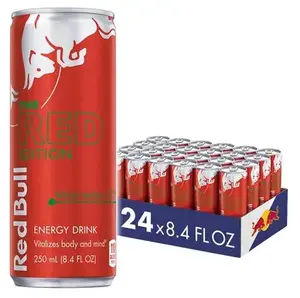Boisson Énergisante Red Bull de Qualité Supérieure 2026, Pastèque, Édition Rouge, 250 ml (Lot de 24) - Product Image 1