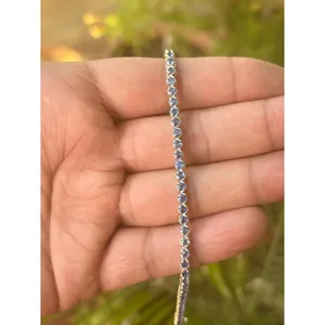 925 Silver Fashion Tennis <b>Bracelet</b> with Blue Sapphire Elegant and Luxurious Accessory - Product Image 1