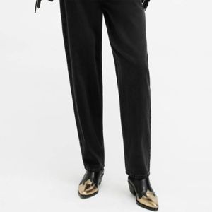 Pantalones vaqueros de Mujer logotipo personalizado alta calidad 100% algodón lavado recto suelto pierna ancha cintura alta pantalones vaqueros de mujer de talla grande - Product Image 2