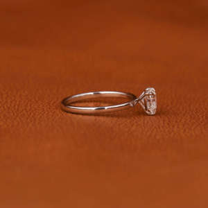 Elegant 18KT Solid Gold Wedding Ring Trendy Solitaire <b>Heart</b> <b>Shape</b> Claw Setting Lab Created Diamond Gold Plated - Product Image 6