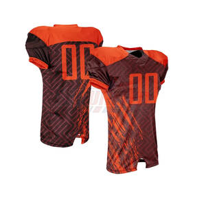 Logo personnalisé pour hommes à manches courtes respirant 100% polyester imprimé par transfert à chaud kits d'uniformes de football américain club scolaire - Product Image 3