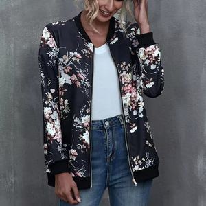 Veste bombardier à sublimation au prix de gros vêtements décontractés à glissière pour femmes veste d'hiver pour femmes brodée à imprimé floral - Product Image 3