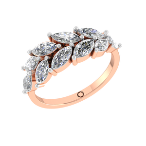 Anillo de Boda Fino de Oro Sólido de 14K con Certificado IGI, 1.83 Quilates, Diamante Cultivado en Laboratorio con Corte Marquesa Original, Engaste de Puntas - Product Image 1