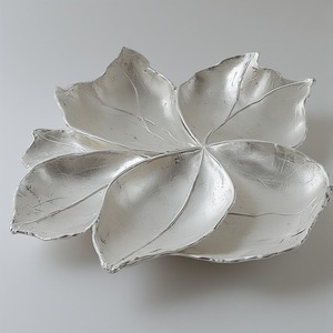 Serveur de fruits secs en verre d'aluminium de qualité supérieure Trois compartiments de feuilles connectés Plaque de charge finition or brillant pour un repas élégant - Product Image 6