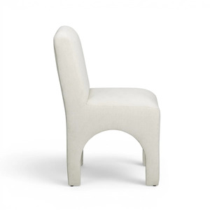 Chaise de salle à manger rembourrée blanche, chaise d'appoint moderne, chaise avec siège en tissu pour restaurant, banquet, salle à manger - Product Image 2