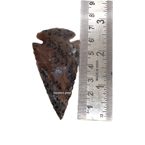 Ágata India Punta de flecha de obsidiana hecha a mano de 2,5 pulgadas Punta de lanza de ágata pequeña para caza - Product Image 6
