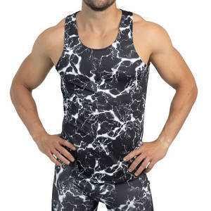 Débardeurs d'entraînement pour hommes de qualité supérieure en coton respirant avec design côtelé et col carré pour le fitness et la salle de sport - Product Image 4