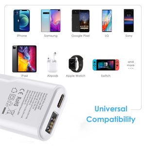 Phẳng tường sạc, EU cắm 30 Wát siêu mỏng mỏng du lịch nhanh chóng sạc & Adapter với một loại C và một cổng <span class=keywords><strong>USB</strong></span> cho điện thoại di động - Product Image 6