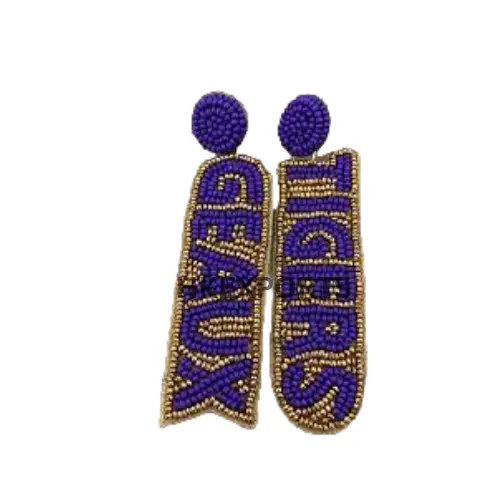 Wholesale Geaux Tigers Gameday Beaded Earrings: Flaunt Your LSU Spirit with Style at Bulk Prices