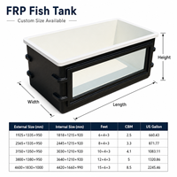 Bassin d'exposition extérieur en PRV pour poissons, bassin de stockage de koïs en fibre de verre avec filtre pour les détaillants d'aquariums
