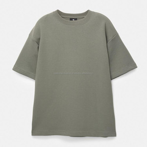 เสื้อยืดโอเวอร์ไซส์ตัวใหญ่พิเศษ300 GSM สำหรับผู้ชายเสื้อยืดป้องกันการเกิดเป็นพู่ประดับคอกลมแขนปกติ - Product Image 4