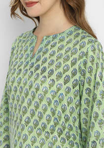 Printed Night Suit for Summer Casual Wear <b>Three</b> Quarter Sleeve 2 Piece Set Dress - Product Image 4
