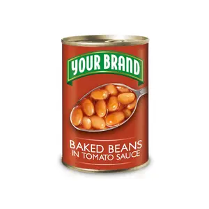 High Quality Made In Italy Your Brand Baked Beans In Easy-open Cans 24x425ml Baked Processing For Export