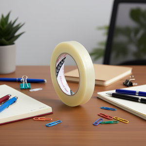 IKS Colorless F407 <b>Filament</b> <b>Tape</b> 50 m Length and 25 mm Width Office <b>Adhesive</b> Roll - Product Image 3