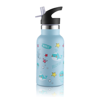 Bouteille d'eau isotherme personnalisée en acier inoxydable de 350 ml pour enfant, double paroi, sans BPA et portable pour la rentrée scolaire