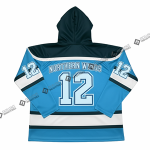 Sweat à capuche de hockey sur glace pour homme, vêtements décontractés, logo personnalisé et anti-rétrécissement, prix de gros bon marché, sweat à capuche de hockey sur glace 100% polyester - Product Image 2