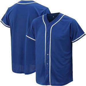 Maillot de baseball respirant à séchage rapide, boutonné, pour garçons et hommes, unisexe, noir - Product Image 3