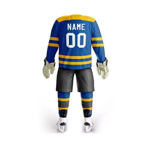 Uniforme de Hockey sobre Hielo Personalizable, Transpirable, Reversible de Doble Cara, Venta al por Mayor, 2 Conjuntos, Uniformes Económicos para Hombre, Jersey Liso sin Estampado - Product Image 3