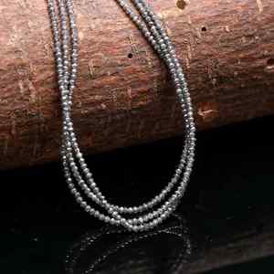 Diamantes grises oscuros naturales de grado AAA + cuentas Rondelle facetadas de 1,8-2,4mm marca LUSTRE fabricación de joyas certificadas por terceros - Product Image 2