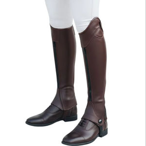 Polainas de Montar a Caballo hasta la Rodilla, de Cuero Genuino de Primera Calidad, para Uso Ecuestre y al Aire Libre - Product Image 1