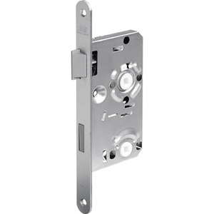 Cerradura de Embutir Interior para Puerta, de Plástico Clase 1, Plateada, Redondeada, BKS 215 BAD 20/55/78/8mm DIN, para Uso en Garajes de Bicicletas - Product Image 1