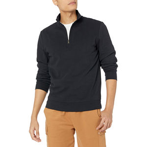 Sudadera de Corte Regular con Cierre de Cremallera de Cuarto, Cuello Alto, Sudadera con Cierre, Prenda Suave de Algodón Combinado, Sudadera Informal y Urbana - Product Image 3