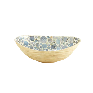 Vente en gros à bas prix de bol à salade en bambou filé avec nacre Design unique pour la décoration intérieure et les ustensiles de cuisine du Vietnam - Product Image 3