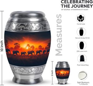 Éléphant adulte urnes pour cendres humaines pour maman crémation adulte frêne femmes urne grand mâle adulte taille personnalisée fournitures funéraires urne - Product Image 2