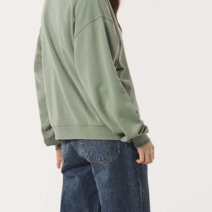 Sweat-shirt en molleton à col rond personnalisé pour femmes, nouvelle collection, polyester/coton uni 300g, doublure brodée sur le devant, logo personnalisé - Product Image 4