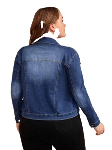 Mujeres/Niñas Chaqueta de mezclilla de manga larga Lona transpirable OEM Venta al por mayor Precio bajo - Product Image 5