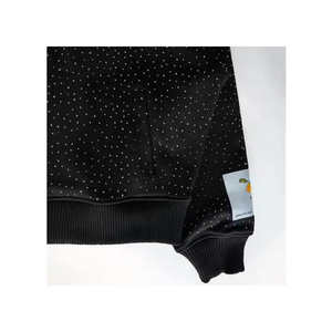 Vente en gros sur mesure 100% coton 400 g/m² coton lavé pull sur toute la surface brodé strass thermique fermeture éclair complète - Product Image 4