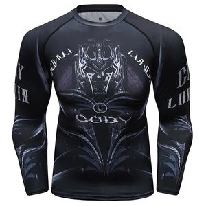 Camiseta Deportiva Rash Guard para Hombre, Personalizada al por Mayor, 100% Spandex/Poliéster, Transpirable, UPF50, Secado Rápido, Cómoda - Product Image 3