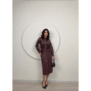 Abito in Pelle <span class=keywords><strong>ZARA</strong></span> LINE 1057 - Bordeaux - Product Image 2