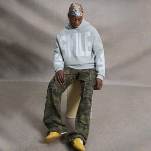 Sweat-shirts à capuche décontractés pour hommes, coupe ample, pull-over, fabrication OEM/ODM, approvisionnement direct d'usine, broderie, patch, sweat-shirts à capuche surdimensionnés pour hommes - Product Image 4