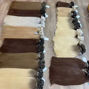 NOVO PRODUTO 2024 !!! extensões de cabelo de trama de qualidade luxuosa Cabelo ondulado natural cabelo humano vietnamita Sem produtos químicos Nenhum emaranhado