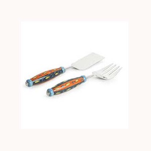 Elegante juego de cubiertos de acero inoxidable pulido plateado hecho a mano Royal Vintage Design Royal Cubiertos Resina Esmalte Mango Uso escolar - Product Image 1