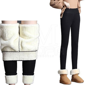 Haute qualité femmes laine mi-taille Legging Style décontracté Logo positionné polaire tissu pour Yoga en gros au Pakistan - Product Image 1