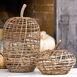 ¡OFERTA CALIENTE! Calabazas de mimbre tejidas a mano 2023 superventas al por mayor-Bambú y mimbre con estilo para Halowen - Product Image 2