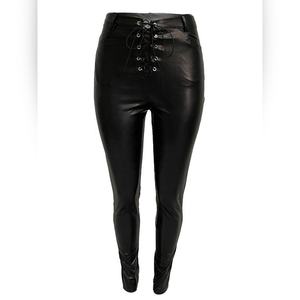 High Fashion Womens Shiny <b>PU</b> Leather Stretch Wet Look Trousers Best Fitting Pants Yoga <b>Leggings</b> - Product Image 1