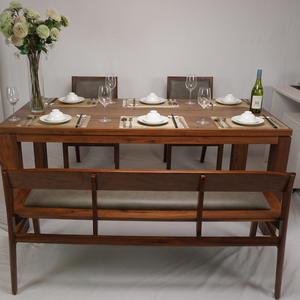 Juego de comedor de grano natural, estética minimalista, rico en marrón, acabado resistente a los arañazos, resistente y resistente | SWT505P6 - Product Image 4