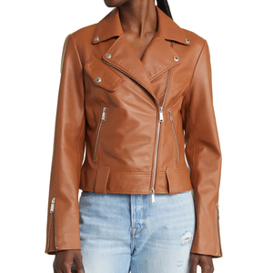 Veste d'hiver en cuir véritable pour femmes, personnalisable, tricotée, respirante, écologique, légère, best-seller, élégante, vente en gros - Product Image 4