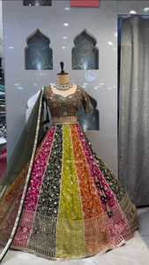 Đầm Lehenga <span class=keywords><strong>Choli</strong></span> thêu truyền thống, sẵn sàng giao hàng, quyến rũ, trang phục cưới dành cho nữ - Product Image 5